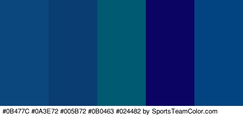 #0B477C #0A3E72 #005B72 #0B0463 #024482 Colors