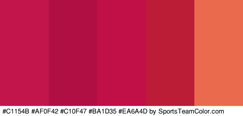 #C1154B #AF0F42 #C10F47 #BA1D35 #EA6A4D Colors