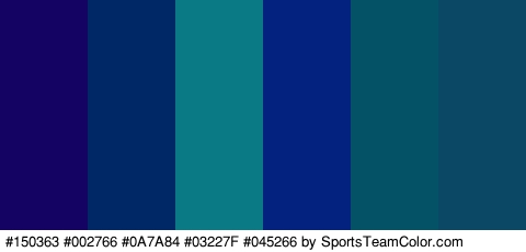 #150363 #002766 #0A7A84 #03227F #045266 #0A4866 Colors