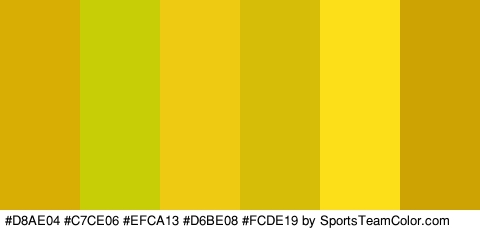 #D8AE04 #C7CE06 #EFCA13 #D6BE08 #FCDE19 #CCA302 Colors