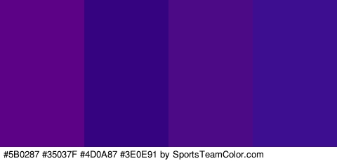 #5B0287 #35037F #4D0A87 #3E0E91 Colors