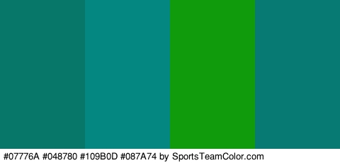 #07776A #048780 #109B0D #087A74 Colors