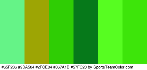 #65F286 #9DA504 #2FCE04 #067A1B #57FC20 #3EE50B Colors