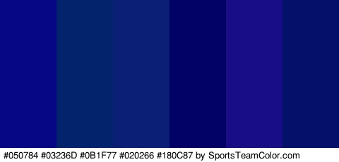 #050784 #03236D #0B1F77 #020266 #180C87 #04116B Colors