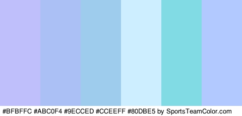 #BFBFFC #ABC0F4 #9ECCED #CCEEFF #80DBE5 #B2C9FF Colors