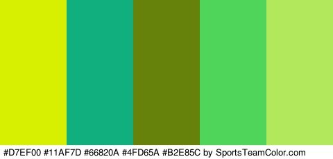 #D7EF00 #11AF7D #66820A #4FD65A #B2E85C Colors