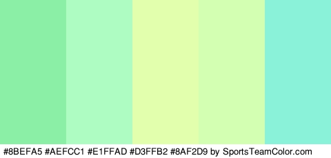 #8BEFA5 #AEFCC1 #E1FFAD #D3FFB2 #8AF2D9 Colors