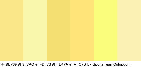 #F9E789 #F9F7AC #F4DF73 #FFE47A #FAFC7B #FCF1B5 Colors