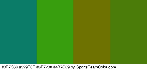 #0B7C68 #399E0E #6D7200 #4B7C09 Colors