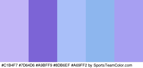 #C1B4F7 #7D64D6 #A9BFF9 #8DB6EF #A69FF2 Colors