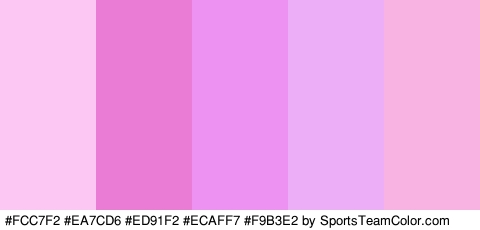 #FCC7F2 #EA7CD6 #ED91F2 #ECAFF7 #F9B3E2 Colors