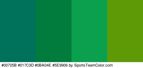 #00725B #017C3D #0BA04E #5E9906 Colors