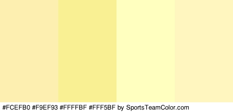 #FCEFB0 #F9EF93 #FFFFBF #FFF5BF Colors