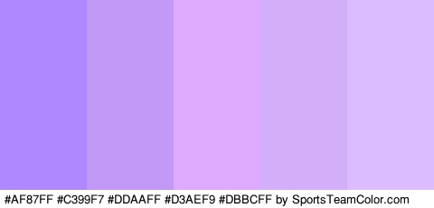 #AF87FF #C399F7 #DDAAFF #D3AEF9 #DBBCFF Colors