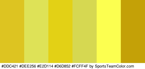 #DDC421 #DEE256 #E2D114 #D6D852 #FCFF4F #C4A107 Colors