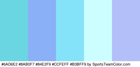 #6AD6E2 #8AB0F7 #84E2F9 #CCFEFF #B3BFF9 Colors