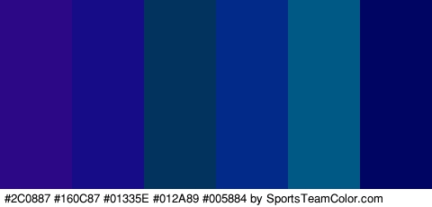 #2C0887 #160C87 #01335E #012A89 #005884 #000463 Colors