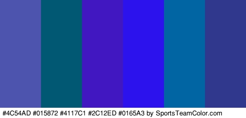 #4C54AD #015872 #4117C1 #2C12ED #0165A3 #2F388C Colors