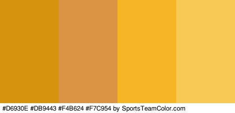 #D6930E #DB9443 #F4B624 #F7C954 Colors