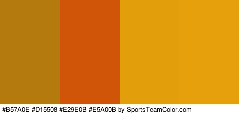 #B57A0E #D15508 #E29E0B #E5A00B Colors