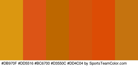 #DB970F #DD5516 #BC6700 #D3550C #DD4C04 #C4730F Colors