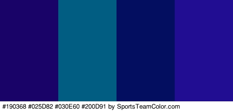 #190368 #025D82 #030E60 #200D91 Colors