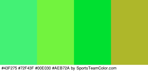 #43F275 #72F43F #00E030 #AEB72A Colors