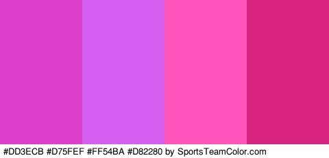 #DD3ECB #D75FEF #FF54BA #D82280 Colors