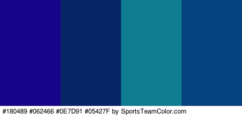 #180489 #062466 #0E7D91 #05427F Colors