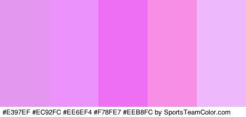 #E397EF #EC92FC #EE6EF4 #F78FE7 #EEB8FC Colors