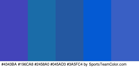 #4343BA #196CA8 #2458A0 #045AD3 #3A5FC4 Colors