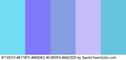 #71DCF2 #8179FC #859DE2 #C4BDF9 #66C3DD Colors