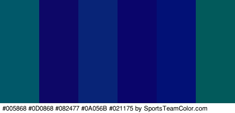 #005868 #0D0868 #082477 #0A056B #021175 #025B5A Colors