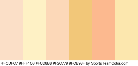 #FCDFC7 #FFF1C6 #FCD8B8 #F2C779 #FCB98F #FCE7AE Colors