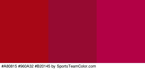 #A80815 #960A32 #B20145 Colors