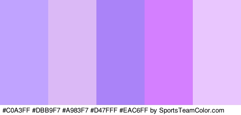 #C0A3FF #DBB9F7 #A983F7 #D47FFF #EAC6FF Colors