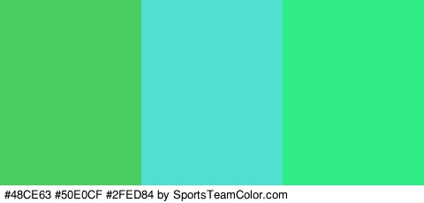 #48CE63 #50E0CF #2FED84 Colors