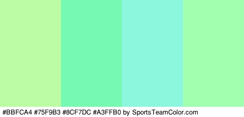 #BBFCA4 #75F9B3 #8CF7DC #A3FFB0 Colors