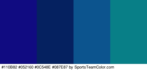 #110B82 #052160 #0C548E #087E87 Colors