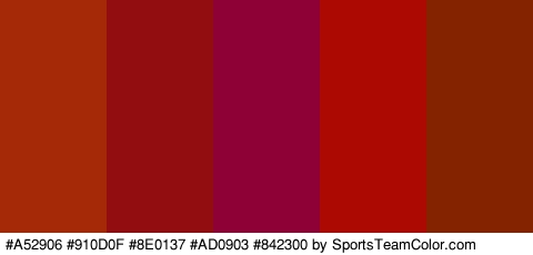 #A52906 #910D0F #8E0137 #AD0903 #842300 Colors