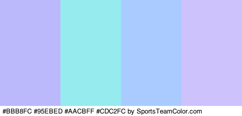 #BBB8FC #95EBED #AACBFF #CDC2FC Colors