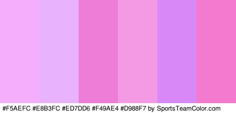 #F5AEFC #E8B3FC #ED7DD6 #F49AE4 #D988F7 #F47AD0 Colors