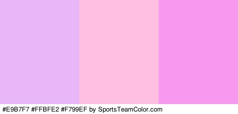 #E9B7F7 #FFBFE2 #F799EF Colors