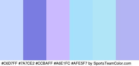 #C6D7FF #7A7CE2 #CCBAFF #A6E1FC #AFE5F7 #B3B5F2 Colors