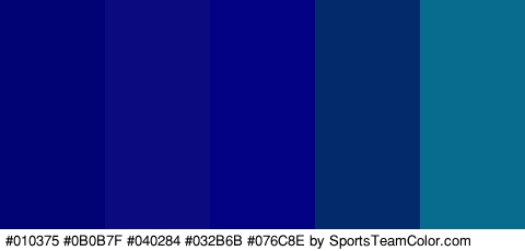 #010375 #0B0B7F #040284 #032B6B #076C8E Colors