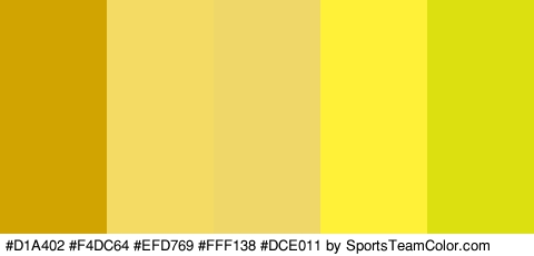 #D1A402 #F4DC64 #EFD769 #FFF138 #DCE011 Colors