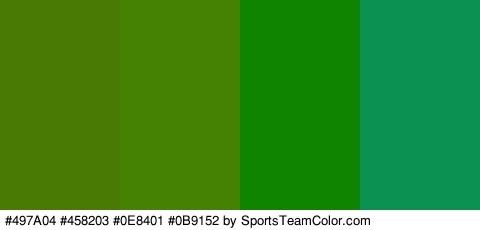 #497A04 #458203 #0E8401 #0B9152 Colors