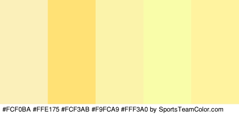 #FCF0BA #FFE175 #FCF3AB #F9FCA9 #FFF3A0 Colors