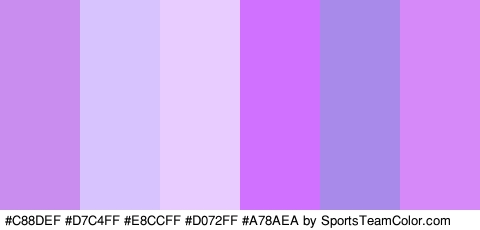 #C88DEF #D7C4FF #E8CCFF #D072FF #A78AEA #D689F9 Colors