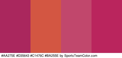 #AA275E #D35643 #C1476C #BA255E Colors